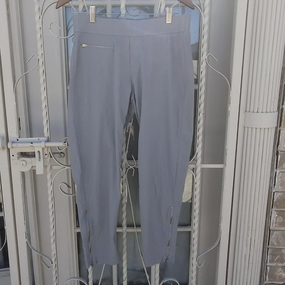 Athleta Mod Trekkie Crop Pants 291743-01 Gray Nylon Zipper Ankle   Women Size 8